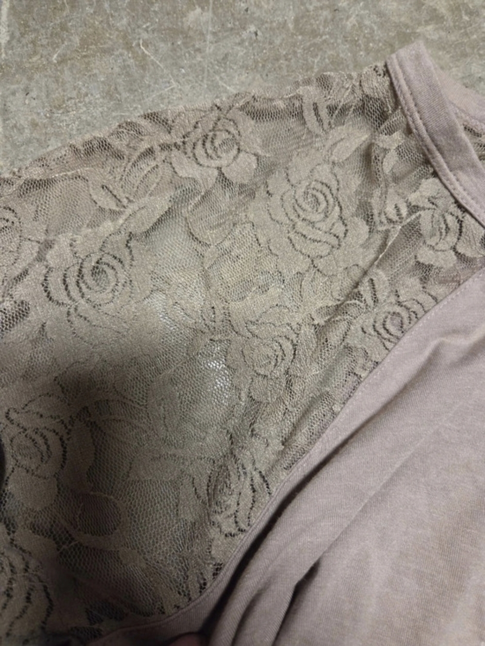 ZENANA Lace Raglan Sleeve Top Floral Pink Large - Picture 3 of 4